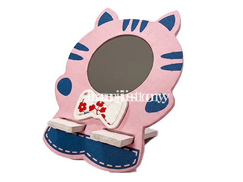 1.고양이거울휴대폰거치대만들기(분홍) <br> 20%할인/거울포함 <br> 50개이상구매시 4,800원