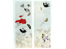 13.민화문양지(화접도)  <br> 63*173mm(2폭)