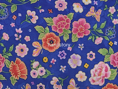 5.무늬원단(파랑/꽃) <br> 450mm*370mm