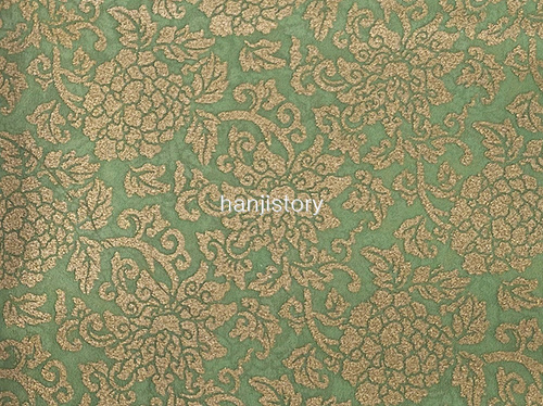 14.무늬원단(연두/당초금박) <br> 450mm*370mm