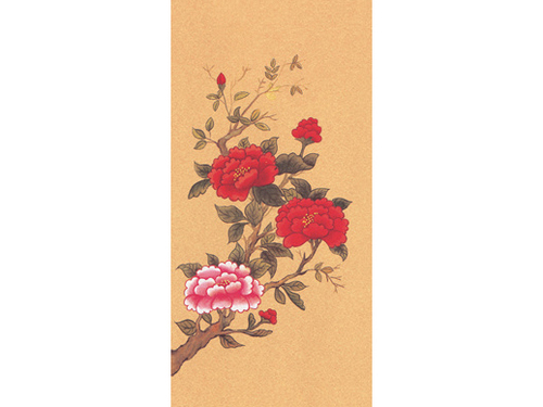 23.민화문양지(모란도)  <br> 130*270mm