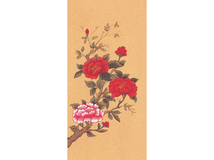 23.민화문양지(모란도)  <br> 130*270mm