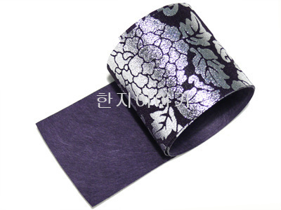 5.비단띠(한지배접됨) <br>은박(진보라)