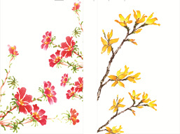 11.들꽃문양(직사각) <br> 300*390mm(총2컷) <br> 그림1개당 180*300mm