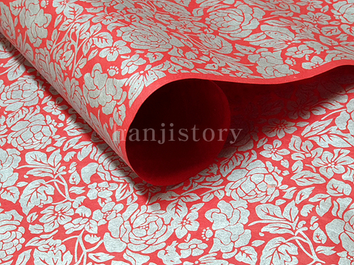 4.신장미무늬지(빨강/은분)