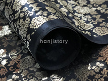 9.무늬원단(검정/모란은박) <br> 450mm*370mm
