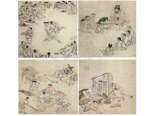 62.민화김홍도(대)모음  <br> 720mm*720mm(4컷)