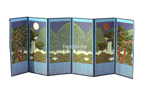 4.병풍만들기(대/6폭/일월오악도)   <br> 20%할인 <br> 50개이상구매시 3,500원(문양혼합가능)