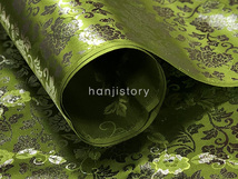 4.무늬원단(연두/모란은박) <br> 450mm*370mm