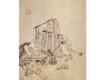 73.민화(김홍도) <br> 175*175mm(대장간/대)