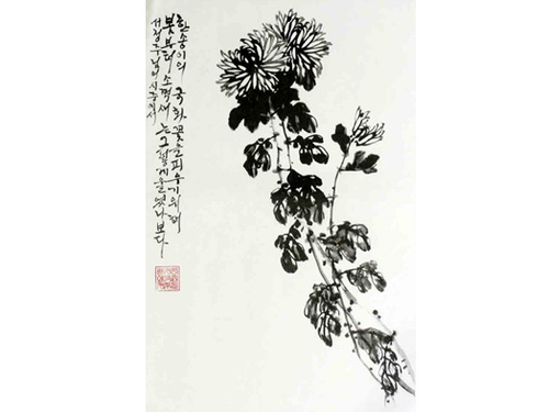 2.민화문양지(국화문)  <br> 320*460mm(한지) 