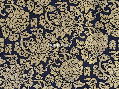 16.무늬원단(남색/당초금박) <br> 450mm*370mm