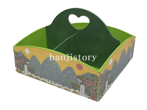 4.민화 수납정리함 4칸바구니만들기(연두) <br> 20%할인  <br> 50개이상구매시 11,000원