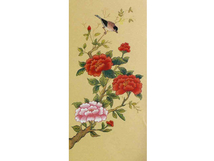 25.민화문양지(모란도)  <br> 130*270mm