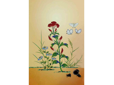 7.민화문양지(초충도)  <br> 155*260mm
