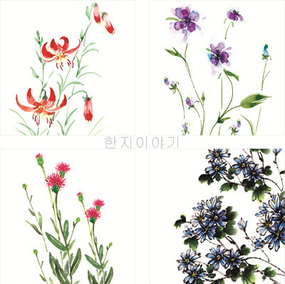 6.들꽃문양(정사각) <br> 360*360mm(총4컷) <br> 그림1개당 170*170mm