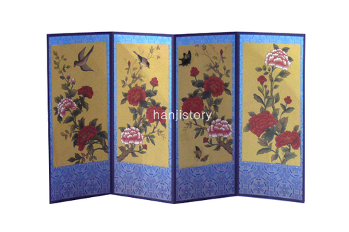 1.병풍만들기(대/4폭/모란도)  <br> 20%할인 <br> 50개이상구매시 2,800원(문양혼합가능)