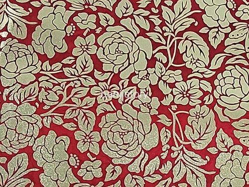 3.무늬원단(빨강/장미금박) <br> 450mm*370mm