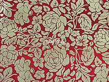 3.무늬원단(빨강/장미금박) <br> 450mm*370mm