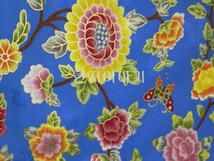12.무늬원단(파랑/꽃) <br> 450mm*370mm