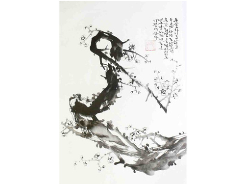 4.민화문양지(매화문)  <br> 320*460mm(한지)