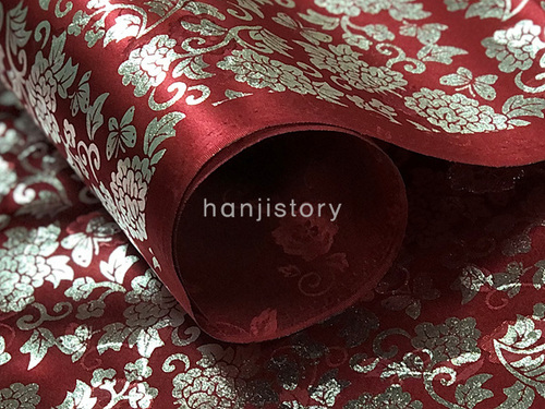 1.무늬원단(자주/모란은박) <br> 450mm*370mm