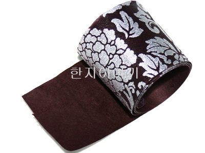 4.비단띠(한지배접됨) <br> 은박(밤색)