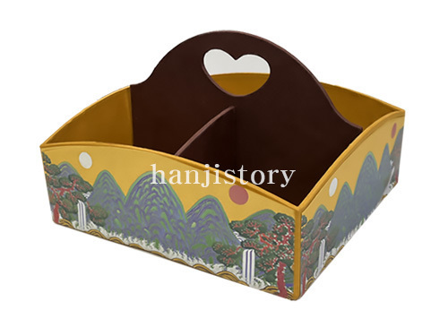 3.민화 수납정리함 4칸바구니만들기(노랑) <br> 20%할인 <br> 50개이상구매시 11,000원