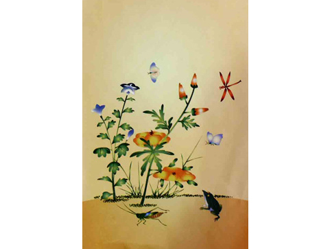5.민화문양지(초충도)  <br> 155*260mm