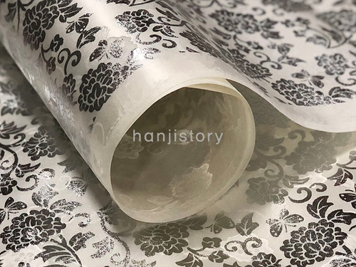 6.무늬원단(흰색/모란은박) <br> 450mm*370mm