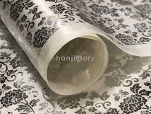 6.무늬원단(흰색/모란은박) <br> 450mm*370mm
