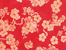 6.무늬원단(빨강/매화금박) <br> 450mm*370mm