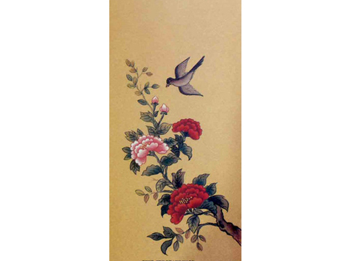 24.민화문양지(모란도)  <br> 130*270mm