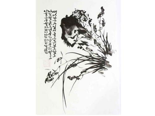 3.민화문양지(난초문) <br> 320*460mm(한지)