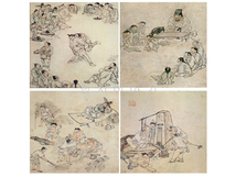 61.민화 김홍도(소) 모음 <br> 200mm*200mm(4컷)
