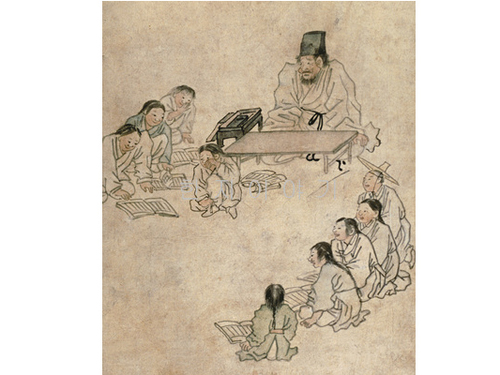 72.민화(김홍도) <br> 175*175mm (서당/대)