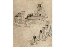 72.민화(김홍도) <br> 175*175mm (서당/대)